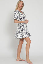 Martti Dolman Sleeve Floral Mini Dress