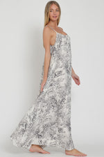 Emma Toile Print Strappy Back Maxi Dress