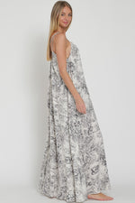 Emma Toile Print Strappy Back Maxi Dress