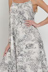 Emma Toile Print Strappy Back Maxi Dress