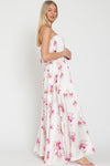 Everlasting Strapless Paisley Print Maxi Dress - White/Pink