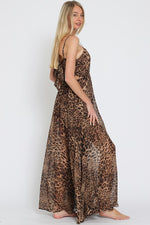 Neva Leopard Print Tie Back Maxi Dress