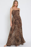 Neva Leopard Print Tie Back Maxi Dress