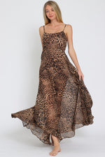 Neva Leopard Print Tie Back Maxi Dress