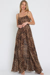 Neva Leopard Print Tie Back Maxi Dress