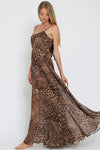 Neva Leopard Print Tie Back Maxi Dress