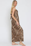 Liz Leopard Strapless Cowl Back Maxi Dress