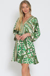 Tina Dolman Tie Front Mini  Dress - Green - BEST SELLER!!!