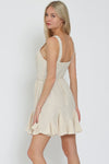 Alannah Button Down Ruffle Hem Tie Waist Mini Dress