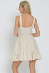 Alannah Button Down Ruffle Hem Tie Waist Mini Dress