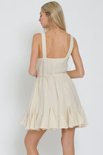 Alannah Button Down Ruffle Hem Tie Waist Mini Dress