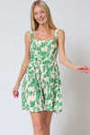 Dacia Square Neck Floral Tie Back Mini Dress