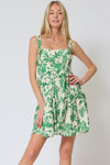 Dacia Square Neck Floral Tie Back Mini Dress