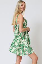 Dacia Square Neck Floral Tie Back Mini Dress
