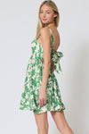 Dacia Square Neck Floral Tie Back Mini Dress