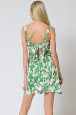 Dacia Square Neck Floral Tie Back Mini Dress