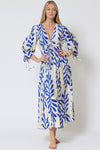 Sherlie Leaf Print Empire Long Sleeve Maxi Dress