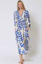 Sherlie Leaf Print Empire Long Sleeve Maxi Dress
