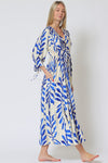 Sherlie Leaf Print Empire Long Sleeve Maxi Dress