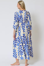 Sherlie Leaf Print Empire Long Sleeve Maxi Dress