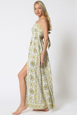 Bri Strapless Tie Back Cut Out Maxi Dress