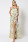 Bri Strapless Tie Back Cut Out Maxi Dress
