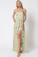 Bri Strapless Tie Back Cut Out Maxi Dress