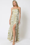 Bri Strapless Tie Back Cut Out Maxi Dress