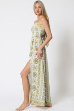 Bri Strapless Tie Back Cut Out Maxi Dress