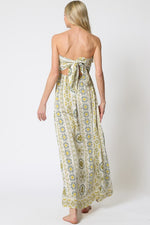 Bri Strapless Tie Back Cut Out Maxi Dress