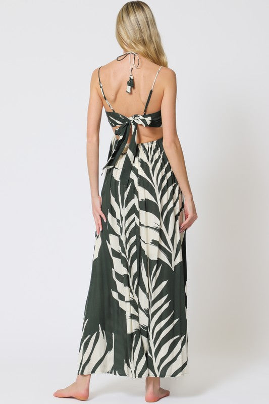 Acelynn Tropical Cut Out Tie Back Maxi Dress - RESTOCKING ETA 6/13 - PREORDER NOW