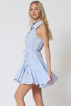 Della Halter Stripe Waist Tie Mini Dress
