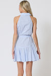 Della Halter Stripe Waist Tie Mini Dress