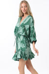 Tina Dolman Tie Front Mini  Dress - Green - BEST SELLER!!!