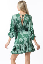 Tina Dolman Tie Front Mini  Dress - Green - BEST SELLER!!!