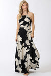 Priyanka Cross Back Maxi Dress - Black/Cream