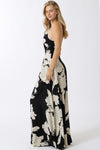 Priyanka Cross Back Maxi Dress - Black/Cream