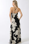 Priyanka Cross Back Maxi Dress - Black/Cream