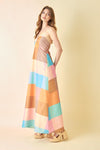 Iris Halter Squared Print Maxi Dress