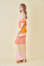Kayla Stripe Long Sleeve Knit Maxi Dress