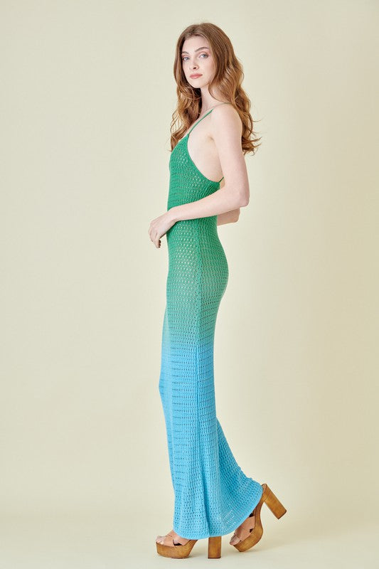 Regina Ombre Dyed Crochet Maxi Dress / Cover Up