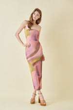 Antonella Mesh Strapless Tube Maxi Dress