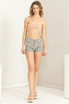 Robin Linen Gathered Bow Style Bandeau Top - Blush
