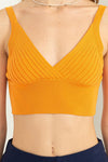 Ellis Surplus Ribbed Crop Top - Orange