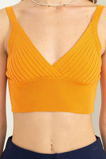 Ellis Surplus Ribbed Crop Top - Orange