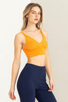 Ellis Surplus Ribbed Crop Top - Orange