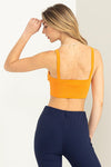 Ellis Surplus Ribbed Crop Top - Orange