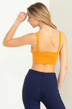 Ellis Surplus Ribbed Crop Top - Orange