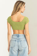 Alcina Short Sleeve Crochet Crop Top