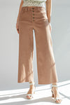 Roxy Cropped Twill Jean Trousers - Red Bean
